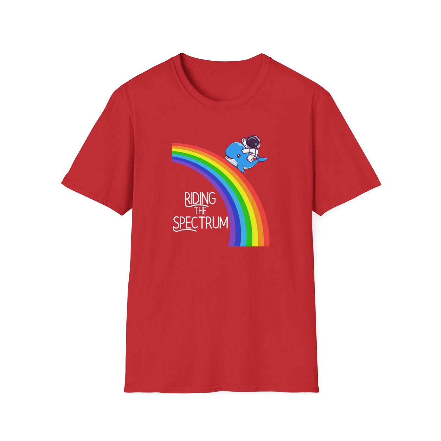 Riding the Spectrum T-Shirt - Joyful Unisex Tee for Celebrations, Gift for Friends, LGBTQ+ Pride, Positive Vibes, Casual Wear
