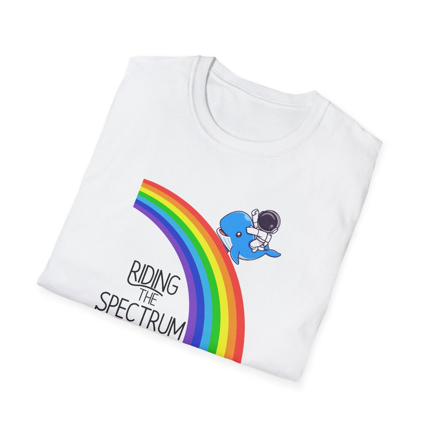 Riding the Spectrum T-Shirt - Joyful Unisex Tee for Celebrations, Gift for Friends, LGBTQ+ Pride, Positive Vibes, Casual Wear