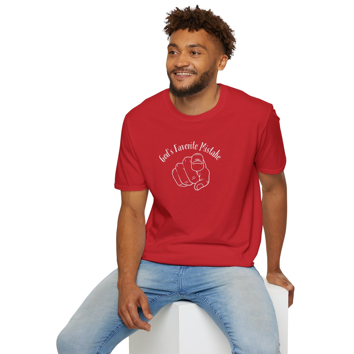 God's Favorite Mistake Unisex Softstyle T-Shirt, Father's Day Gift, Funny Dad Shirt, Casual Tee, Gift for Dads