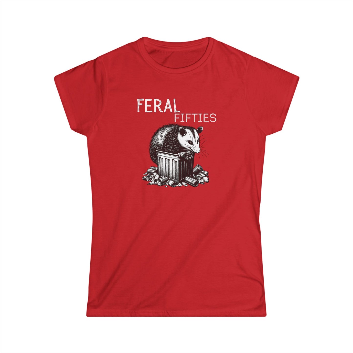 Feral Fifties Tee - Fun Graphic Women's Softstyle T-Shirt, Perfect for Birthdays, Casual Wear, Wildlife Lovers, Gift Idea