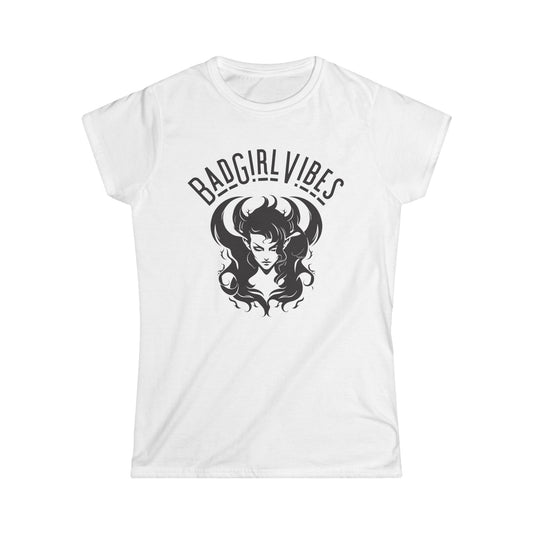 Bad Girl Vibes Women's Softstyle Tee, Trendy Graphic Tee, Casual Wear, Gift for Her, Birthday Gift, Fashion Statement Tee