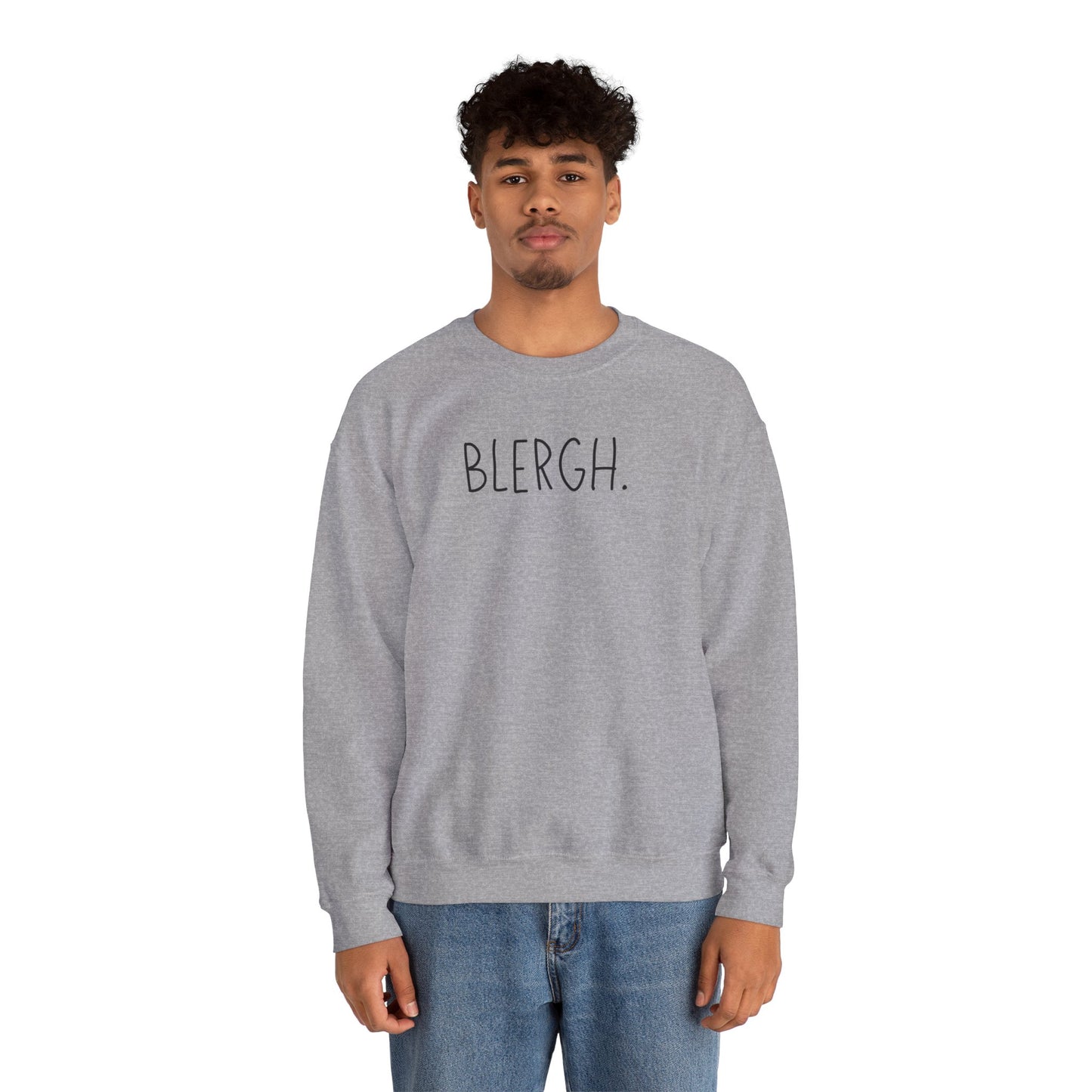 Blergh. Unisex Heavy Blend™ Crewneck Sweatshirt, Cozy Pullover, Gift for Her/Him, Relaxation Wear, Comfy Loungewear