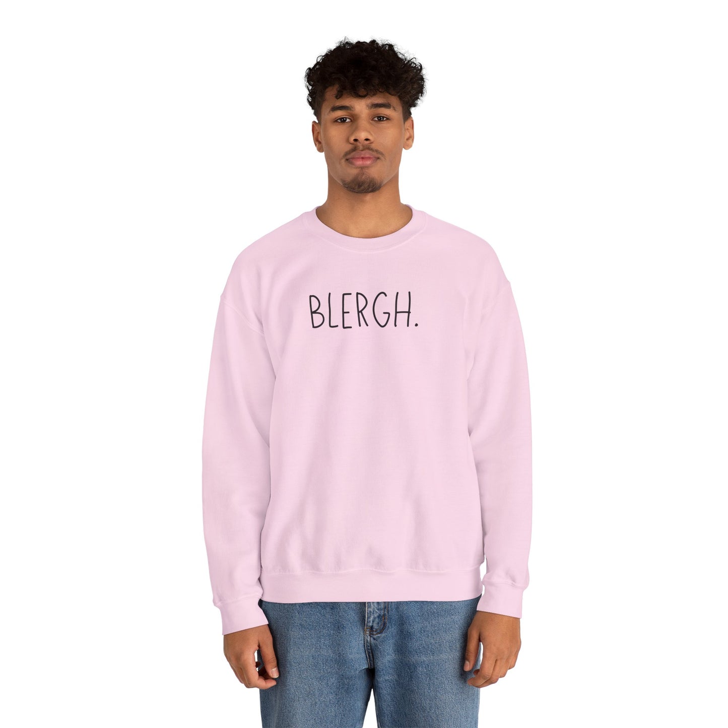 Blergh. Unisex Heavy Blend™ Crewneck Sweatshirt, Cozy Pullover, Gift for Her/Him, Relaxation Wear, Comfy Loungewear