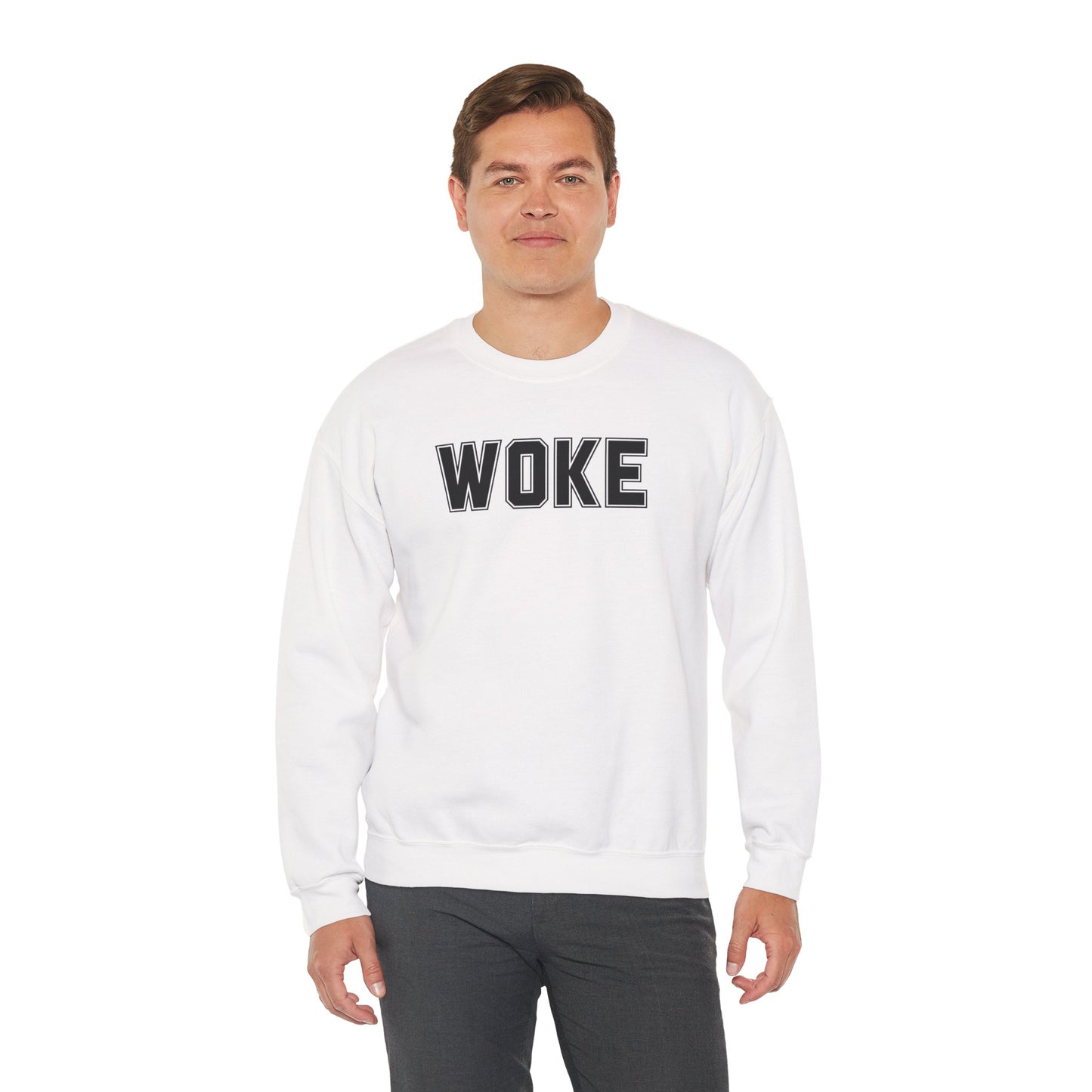 Woke Unisex Crewneck Sweatshirt | Cozy Casual Wear, Gift for Activists, Everyday Hoodie, Modern Statement Piece, Perfect for Fall