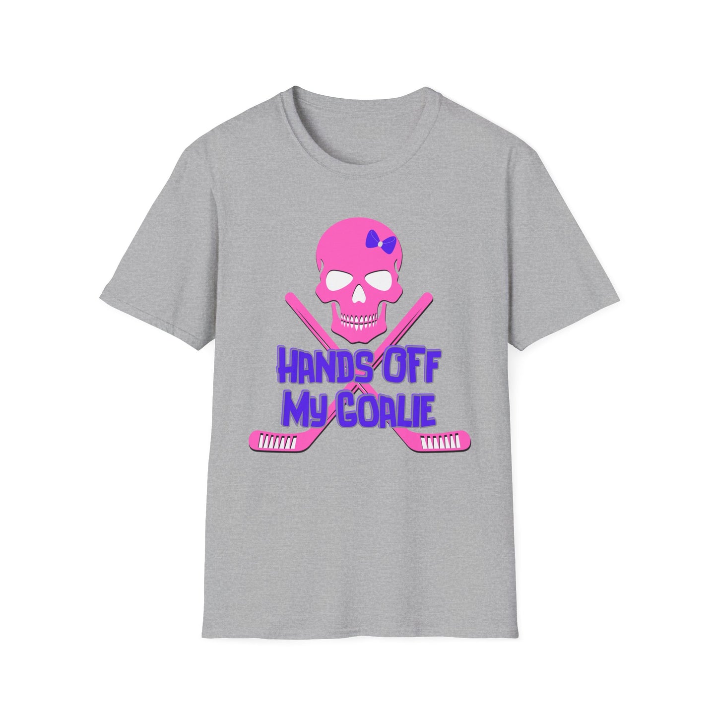 Skull Graphic T-Shirt - Hands Off My Goalie, Hockey Fan Tee, Unisex Funny Shirt, Cool Gift for Sports Lovers, Casual Wear