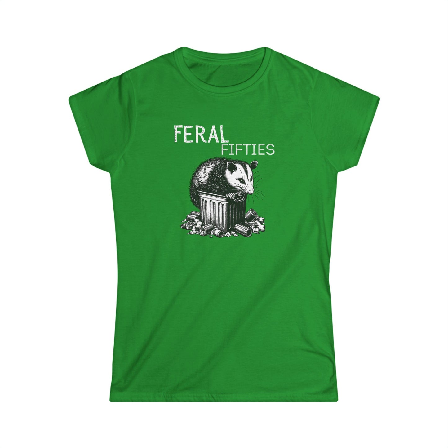 Feral Fifties Tee - Fun Graphic Women's Softstyle T-Shirt, Perfect for Birthdays, Casual Wear, Wildlife Lovers, Gift Idea