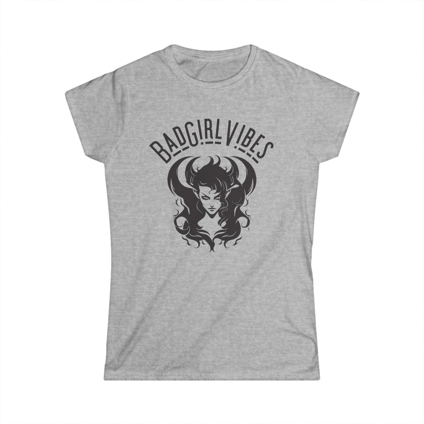 Bad Girl Vibes Women's Softstyle Tee, Trendy Graphic Tee, Casual Wear, Gift for Her, Birthday Gift, Fashion Statement Tee