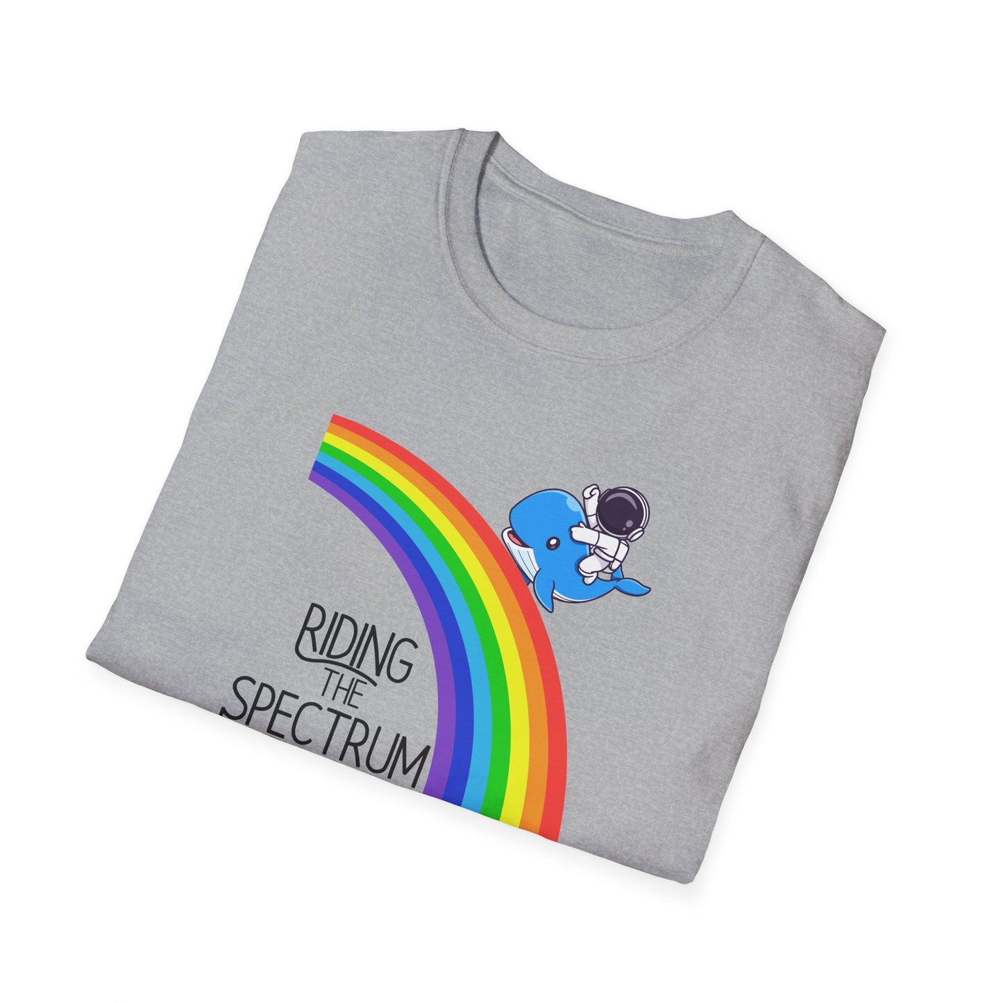 Riding the Spectrum T-Shirt - Joyful Unisex Tee for Celebrations, Gift for Friends, LGBTQ+ Pride, Positive Vibes, Casual Wear