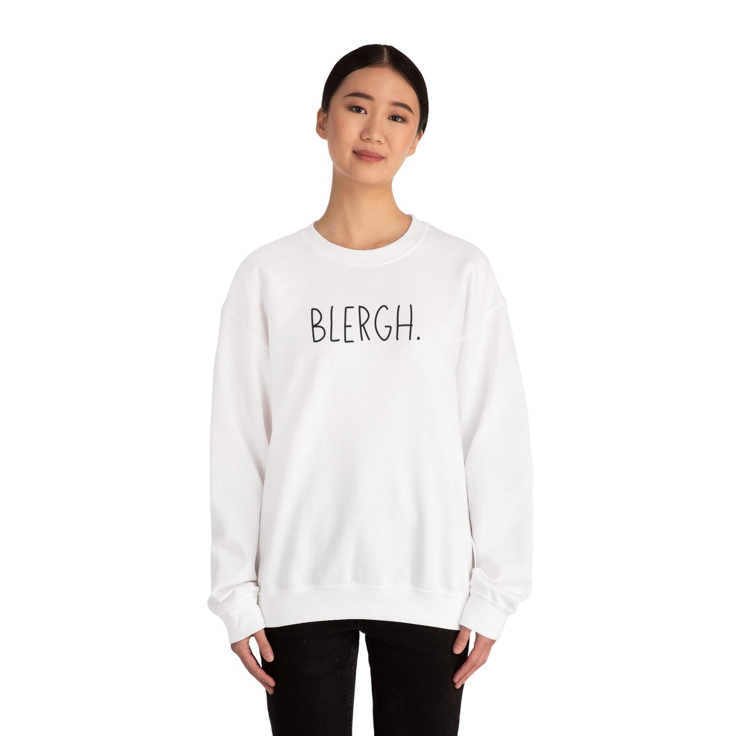 Blergh. Unisex Heavy Blend™ Crewneck Sweatshirt, Cozy Pullover, Gift for Her/Him, Relaxation Wear, Comfy Loungewear