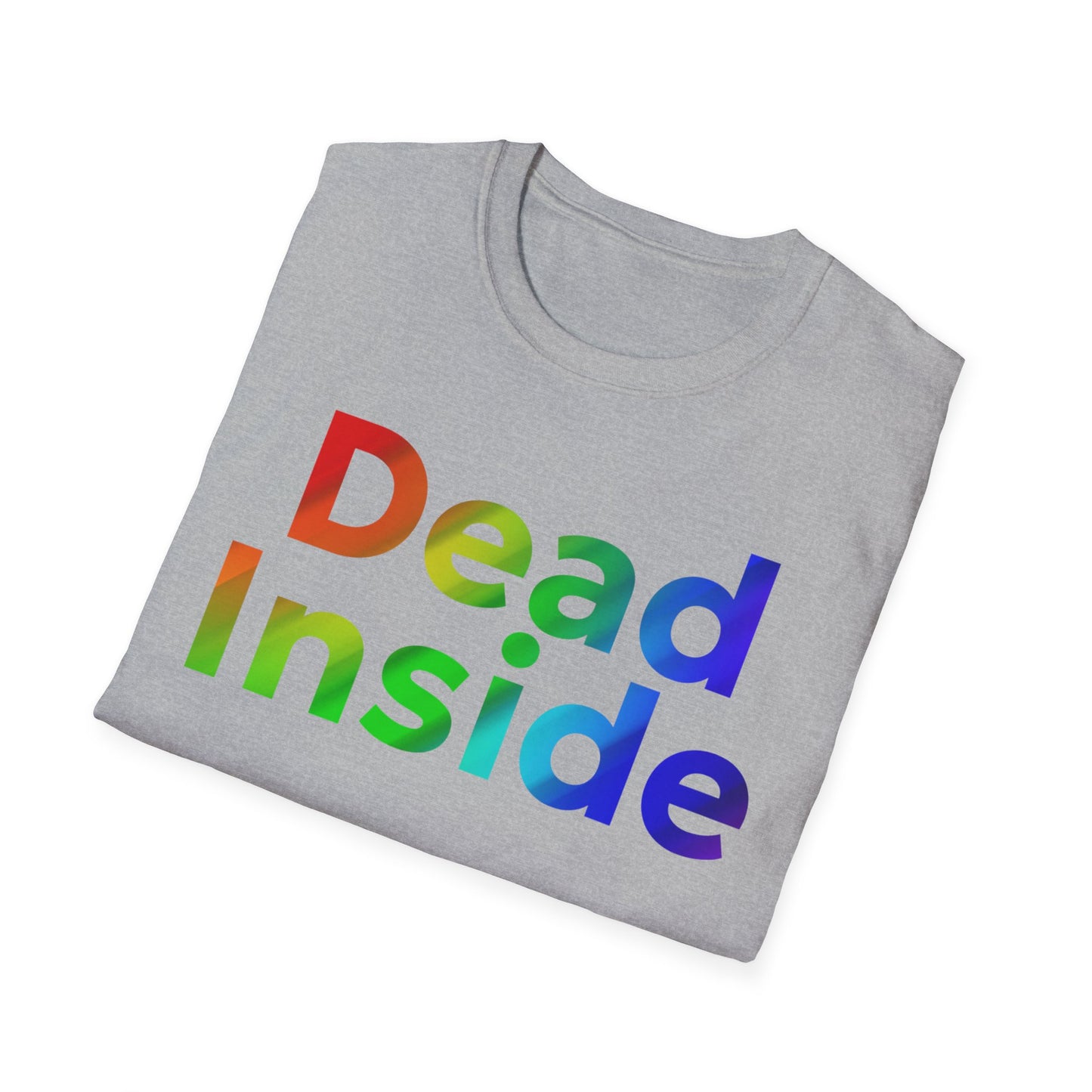 Colorful 'Dead Inside' Unisex Softstyle T-Shirt, Funny Graphic Tee, Casual Wear, Gift Idea, Everyday Comfort