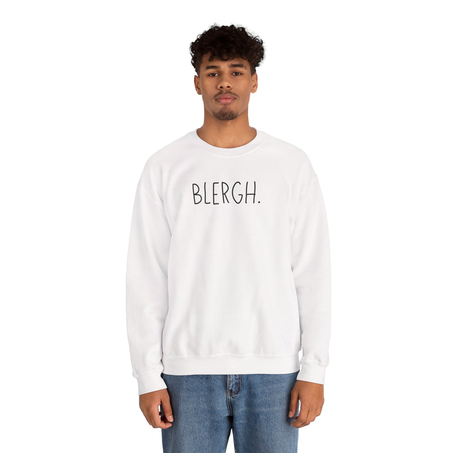 Blergh. Unisex Heavy Blend™ Crewneck Sweatshirt, Cozy Pullover, Gift for Her/Him, Relaxation Wear, Comfy Loungewear