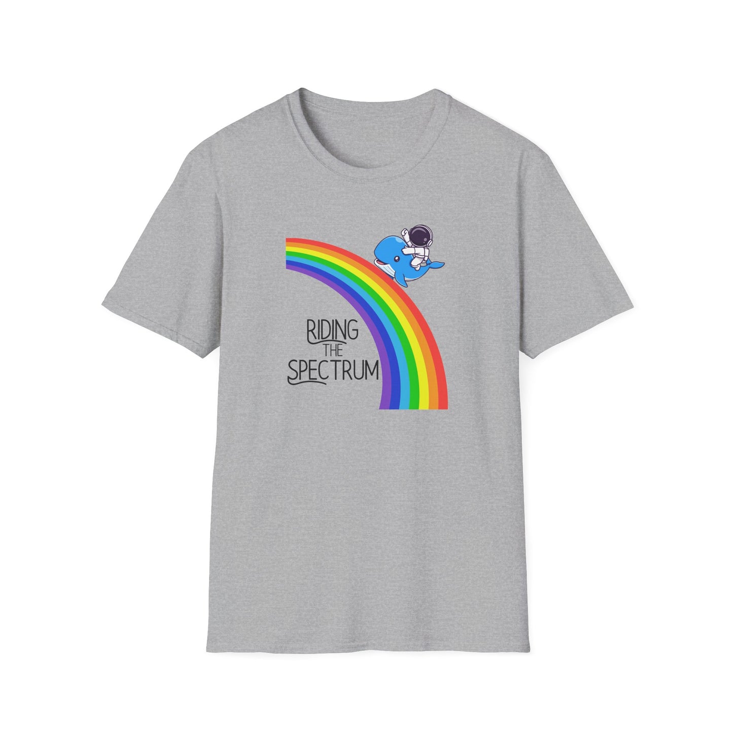 Riding the Spectrum T-Shirt - Joyful Unisex Tee for Celebrations, Gift for Friends, LGBTQ+ Pride, Positive Vibes, Casual Wear