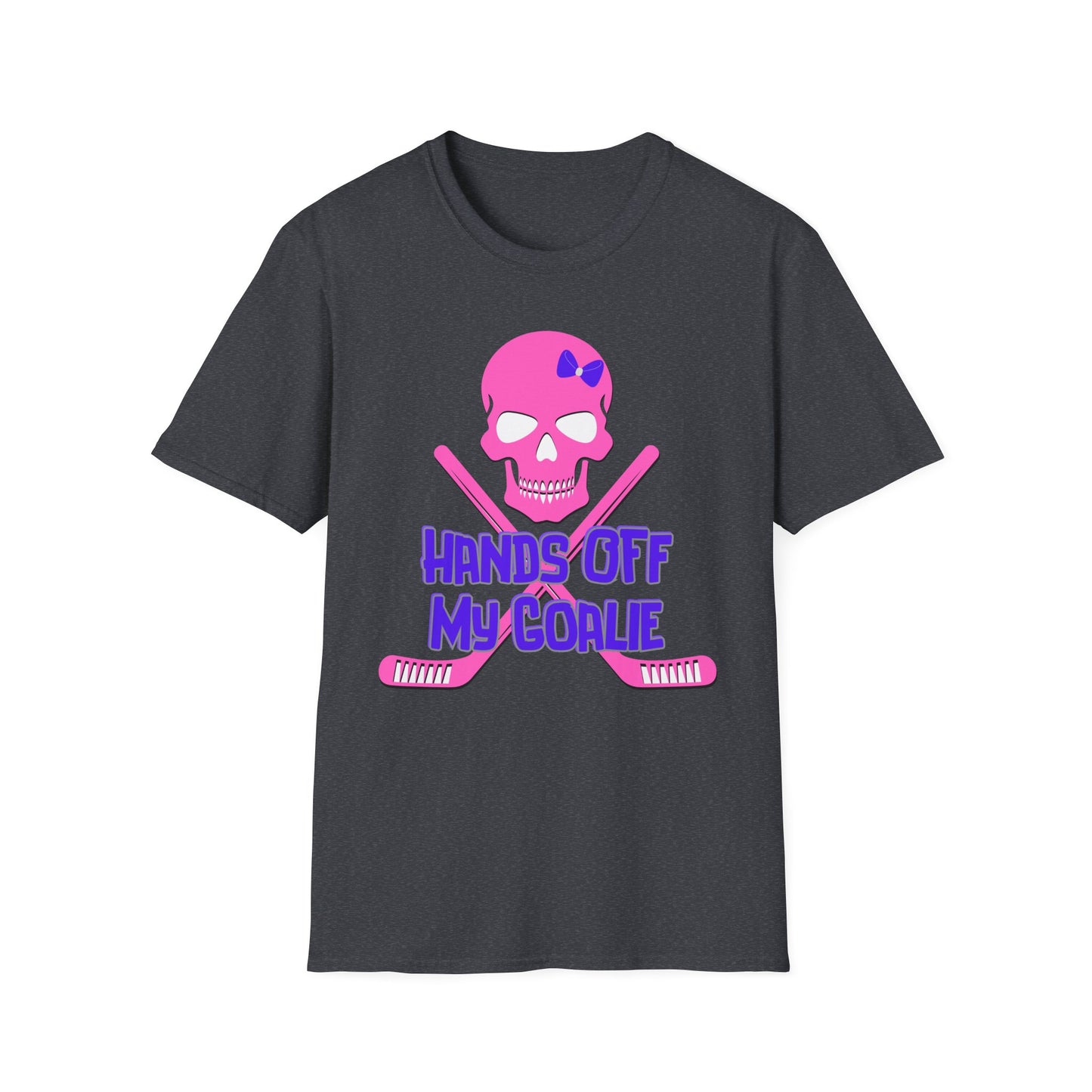 Skull Graphic T-Shirt - Hands Off My Goalie, Hockey Fan Tee, Unisex Funny Shirt, Cool Gift for Sports Lovers, Casual Wear