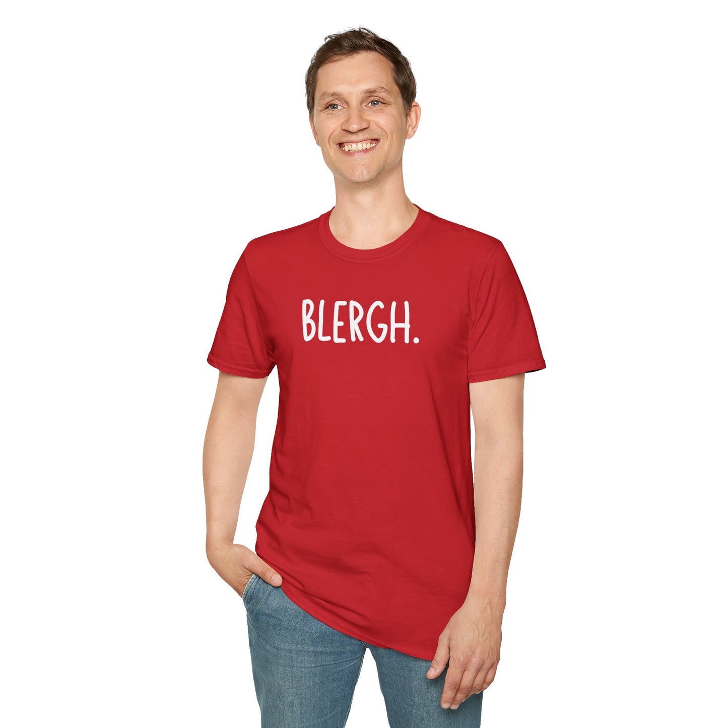 Blergh. Unisex Softstyle T-Shirt - Casual Wear, Funny T-Shirt, Gift for Friends, Relaxed Fit, Everyday Comfort