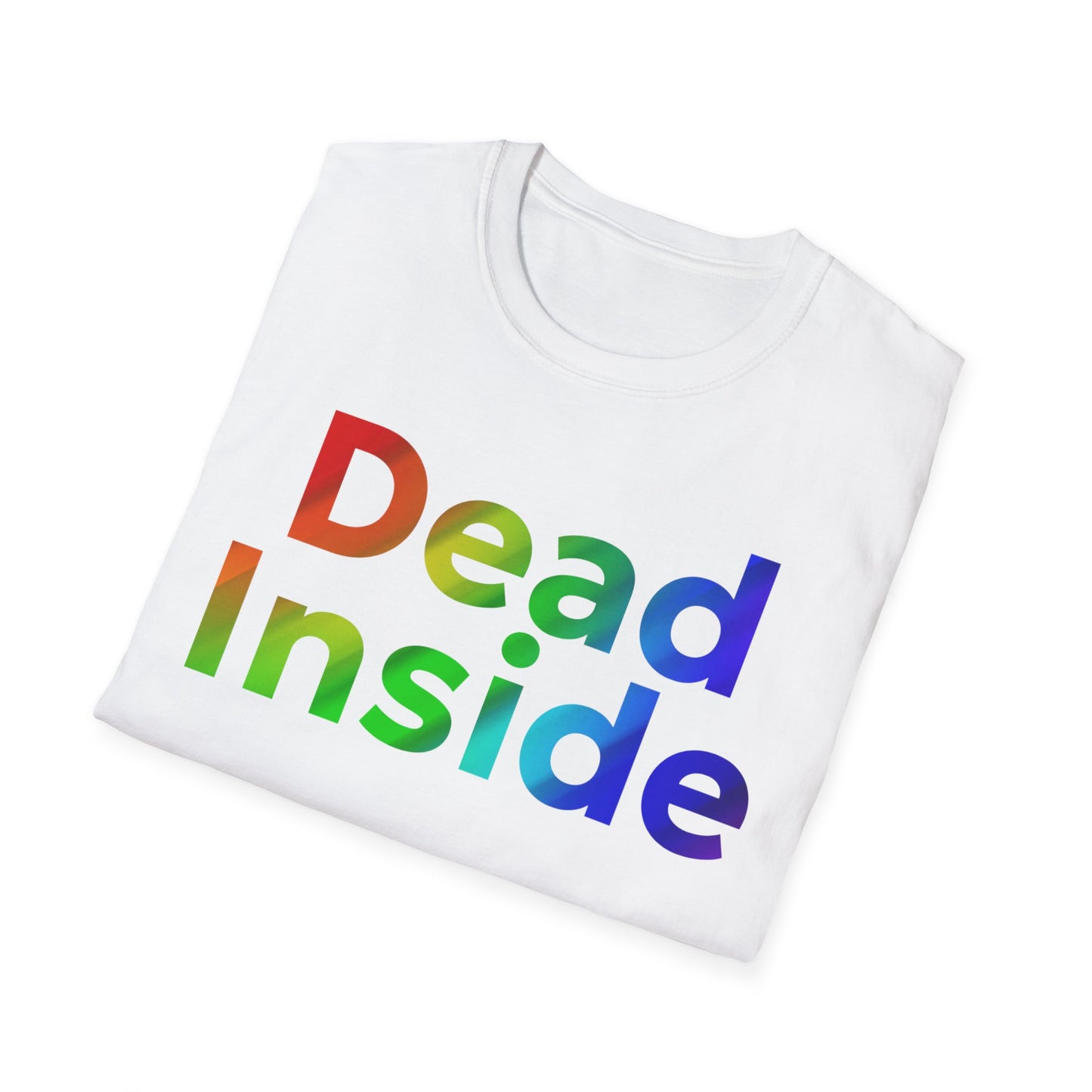 Colorful 'Dead Inside' Unisex Softstyle T-Shirt, Funny Graphic Tee, Casual Wear, Gift Idea, Everyday Comfort