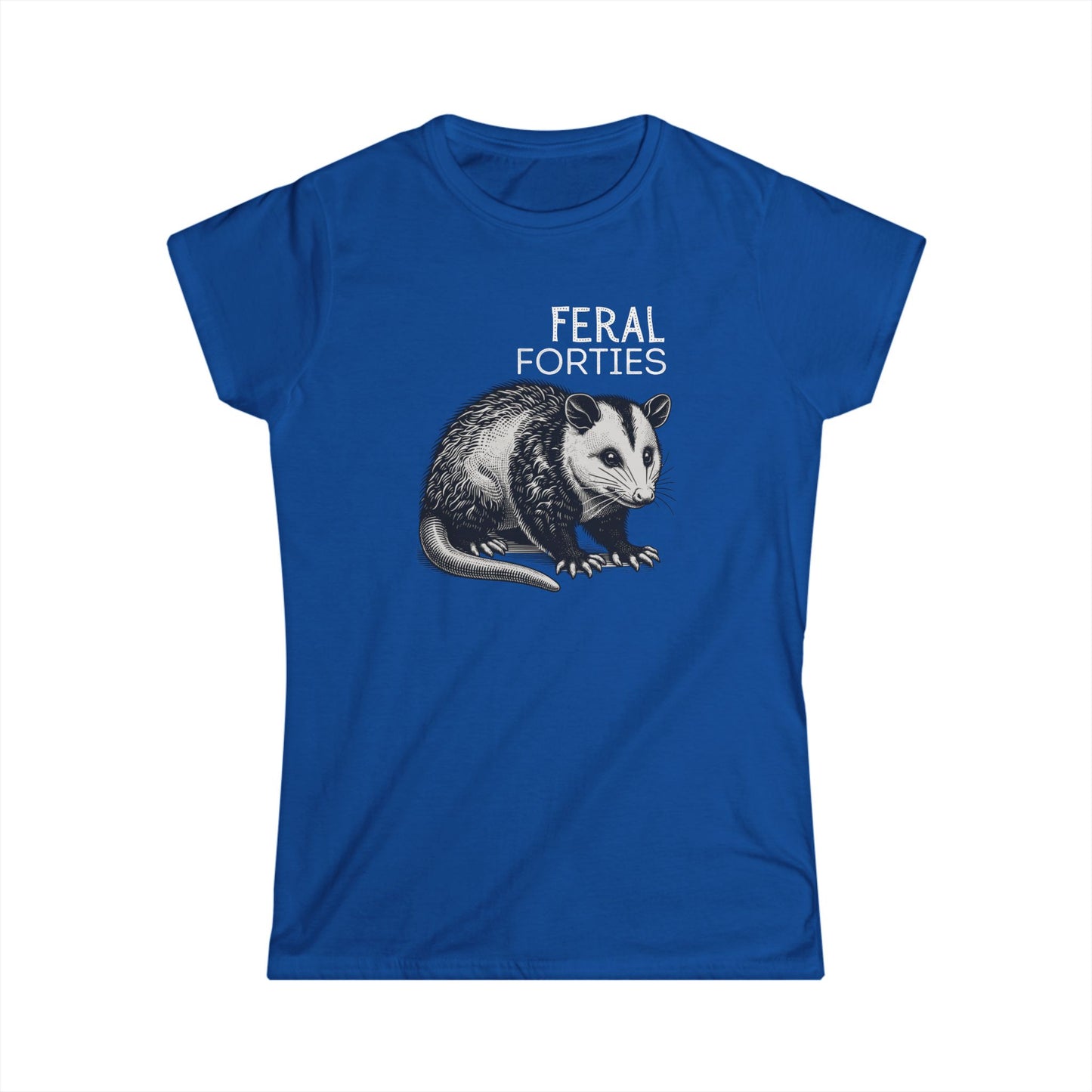 Feral Forties Graphic Tee, Fun Women's T-Shirt for Birthday, Casual Wear, Animal Lovers, Unique Gift Idea