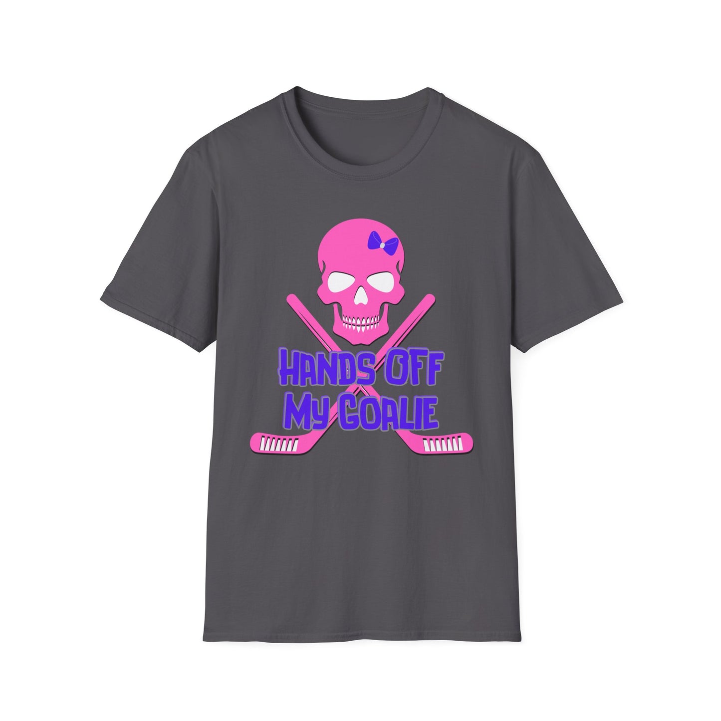 Skull Graphic T-Shirt - Hands Off My Goalie, Hockey Fan Tee, Unisex Funny Shirt, Cool Gift for Sports Lovers, Casual Wear