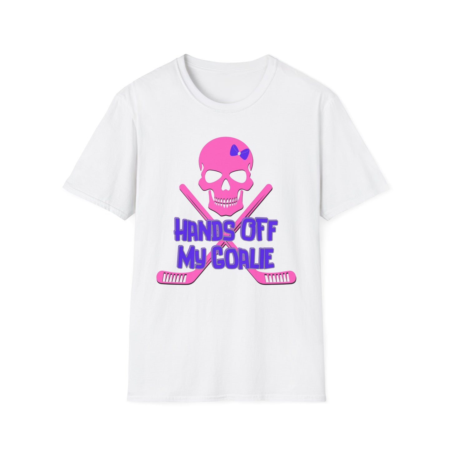 Skull Graphic T-Shirt - Hands Off My Goalie, Hockey Fan Tee, Unisex Funny Shirt, Cool Gift for Sports Lovers, Casual Wear
