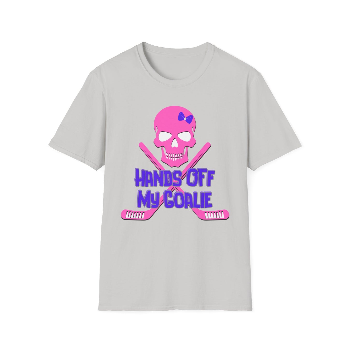 Skull Graphic T-Shirt - Hands Off My Goalie, Hockey Fan Tee, Unisex Funny Shirt, Cool Gift for Sports Lovers, Casual Wear