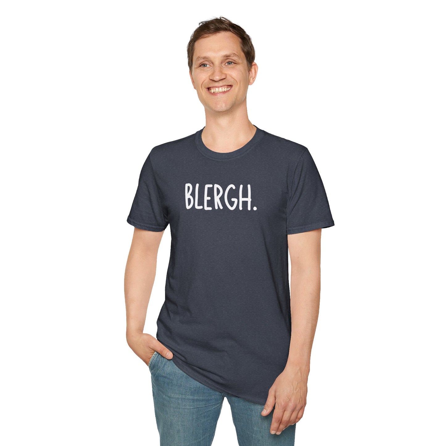 Blergh. Unisex Softstyle T-Shirt - Casual Wear, Funny T-Shirt, Gift for Friends, Relaxed Fit, Everyday Comfort