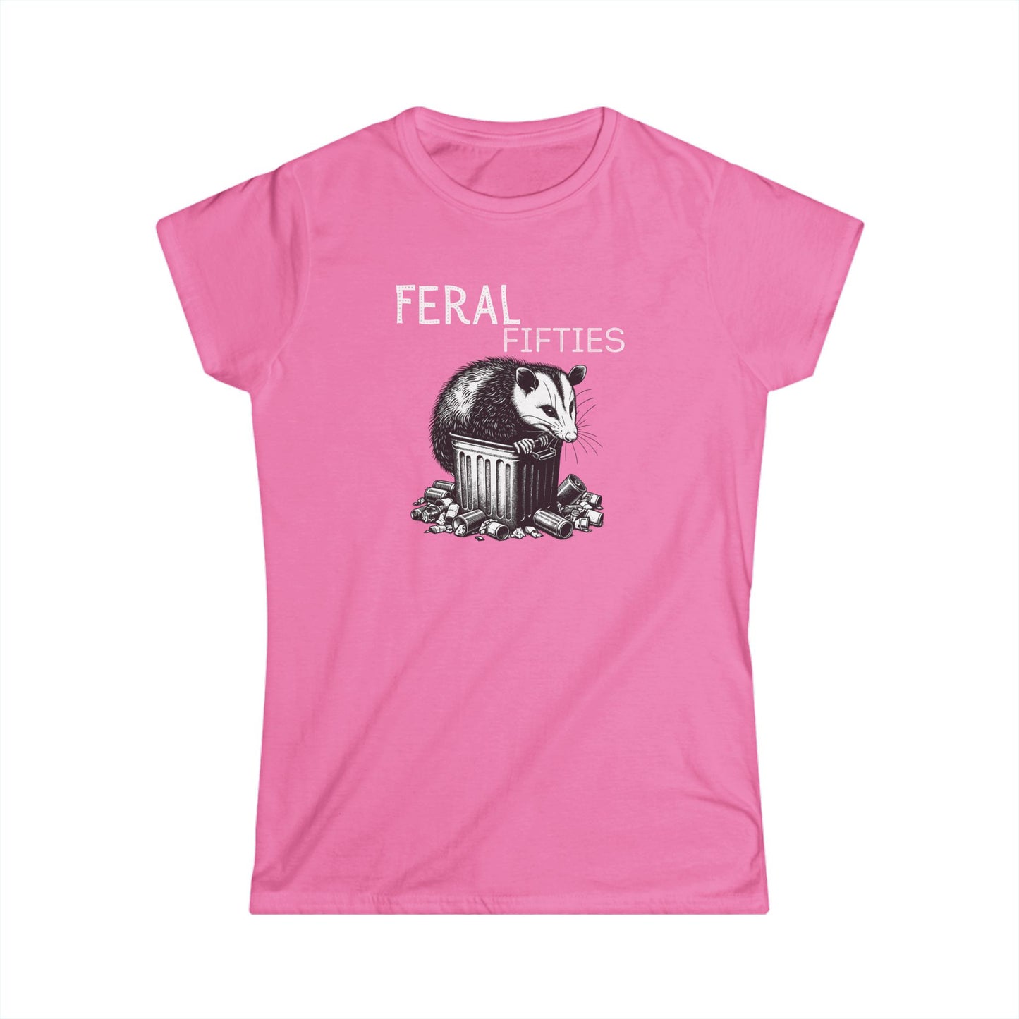 Feral Fifties Tee - Fun Graphic Women's Softstyle T-Shirt, Perfect for Birthdays, Casual Wear, Wildlife Lovers, Gift Idea