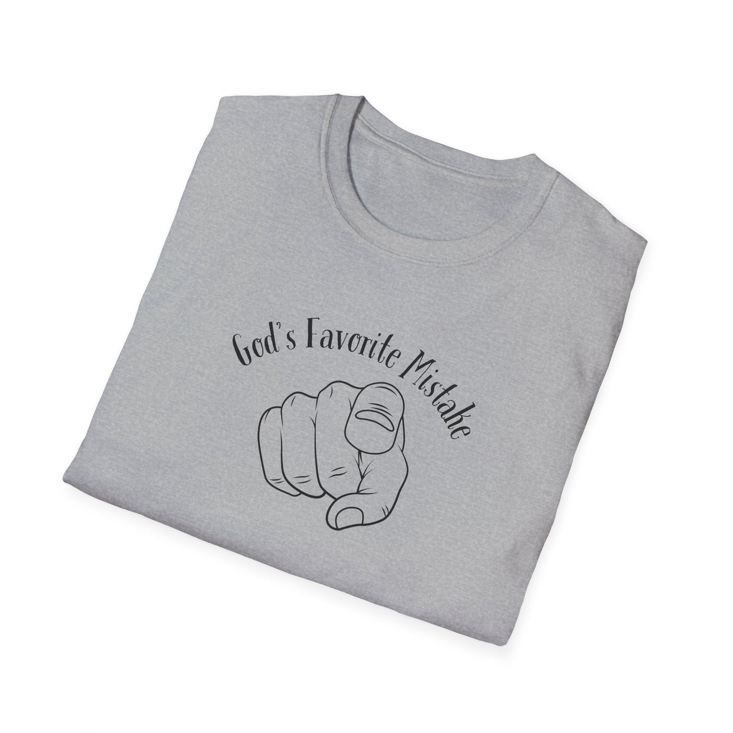 God's Favorite Mistake Unisex Softstyle T-Shirt, Father's Day Gift, Funny Dad Shirt, Casual Tee, Gift for Dads