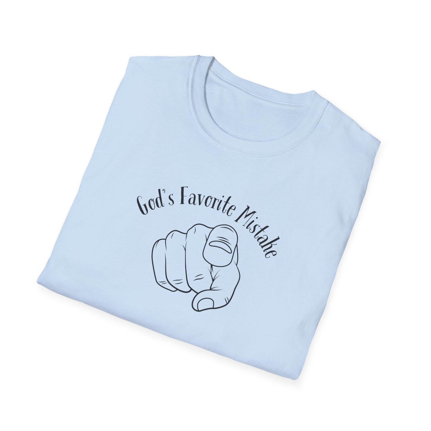 God's Favorite Mistake Unisex Softstyle T-Shirt, Father's Day Gift, Funny Dad Shirt, Casual Tee, Gift for Dads