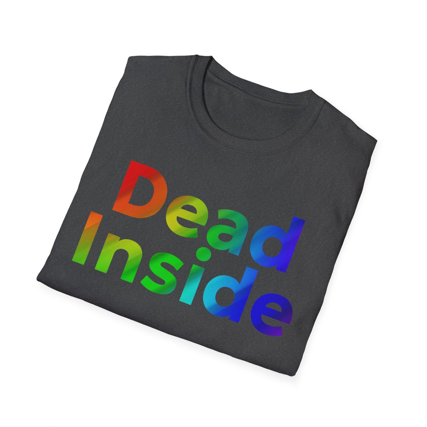 Colorful 'Dead Inside' Unisex Softstyle T-Shirt, Funny Graphic Tee, Casual Wear, Gift Idea, Everyday Comfort