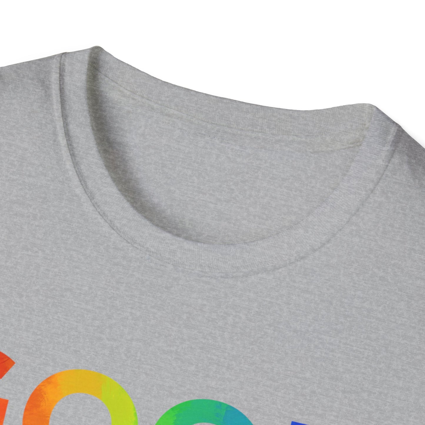 Good Vibes Rainbow Tee, Positive Energy Apparel, Casual Wear, Gift for Friends, Birthday Celebrations