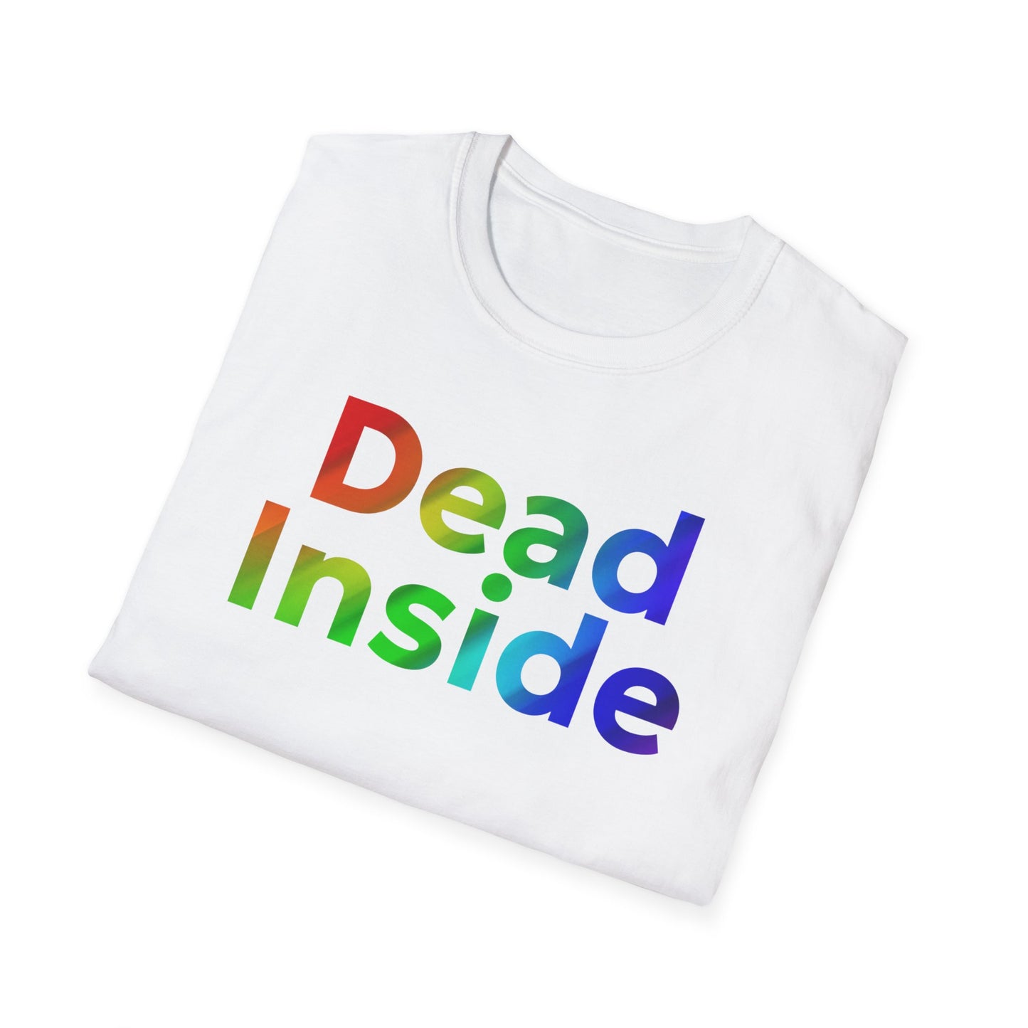 Colorful 'Dead Inside' Unisex Softstyle T-Shirt, Funny Graphic Tee, Casual Wear, Gift Idea, Everyday Comfort