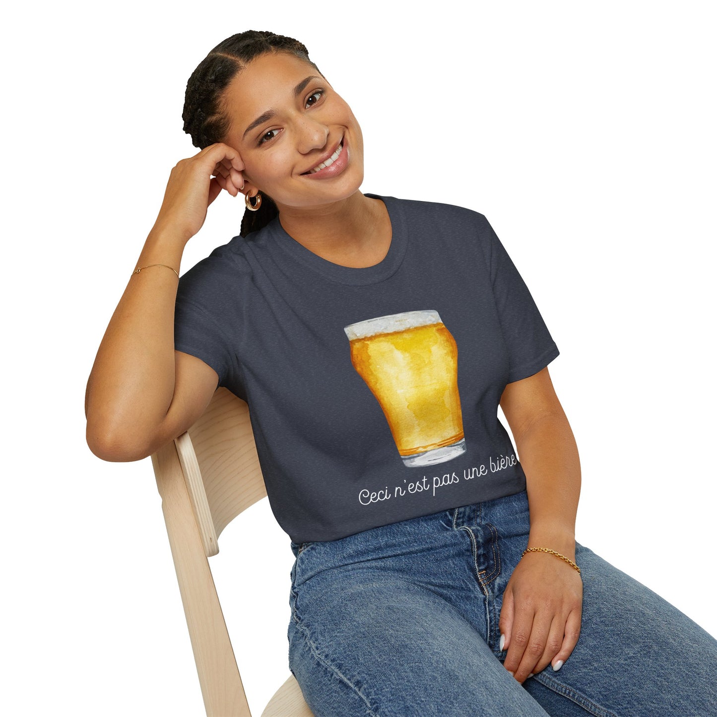 Beer Glass Unisex T-Shirt | Magritte Inspired Design