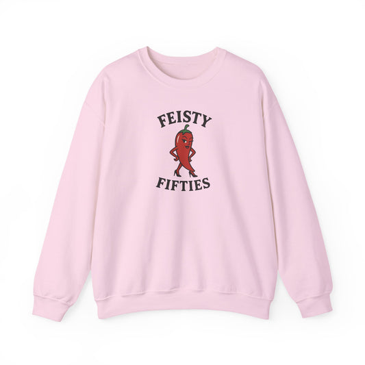 Feisty Fifties Sweatshirt - Unisex Crewneck, Cute Gift for Birthdays, Vintage Style, Cozy Fashion for Everyone