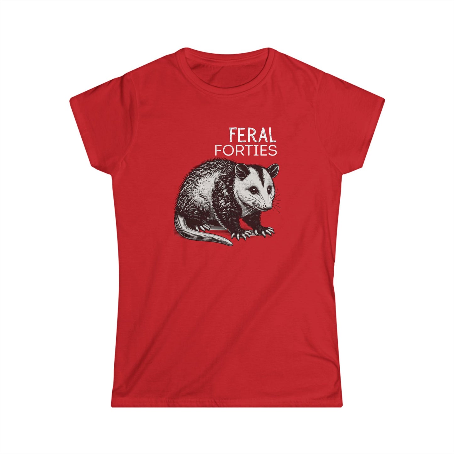 Feral Forties Graphic Tee, Fun Women's T-Shirt for Birthday, Casual Wear, Animal Lovers, Unique Gift Idea