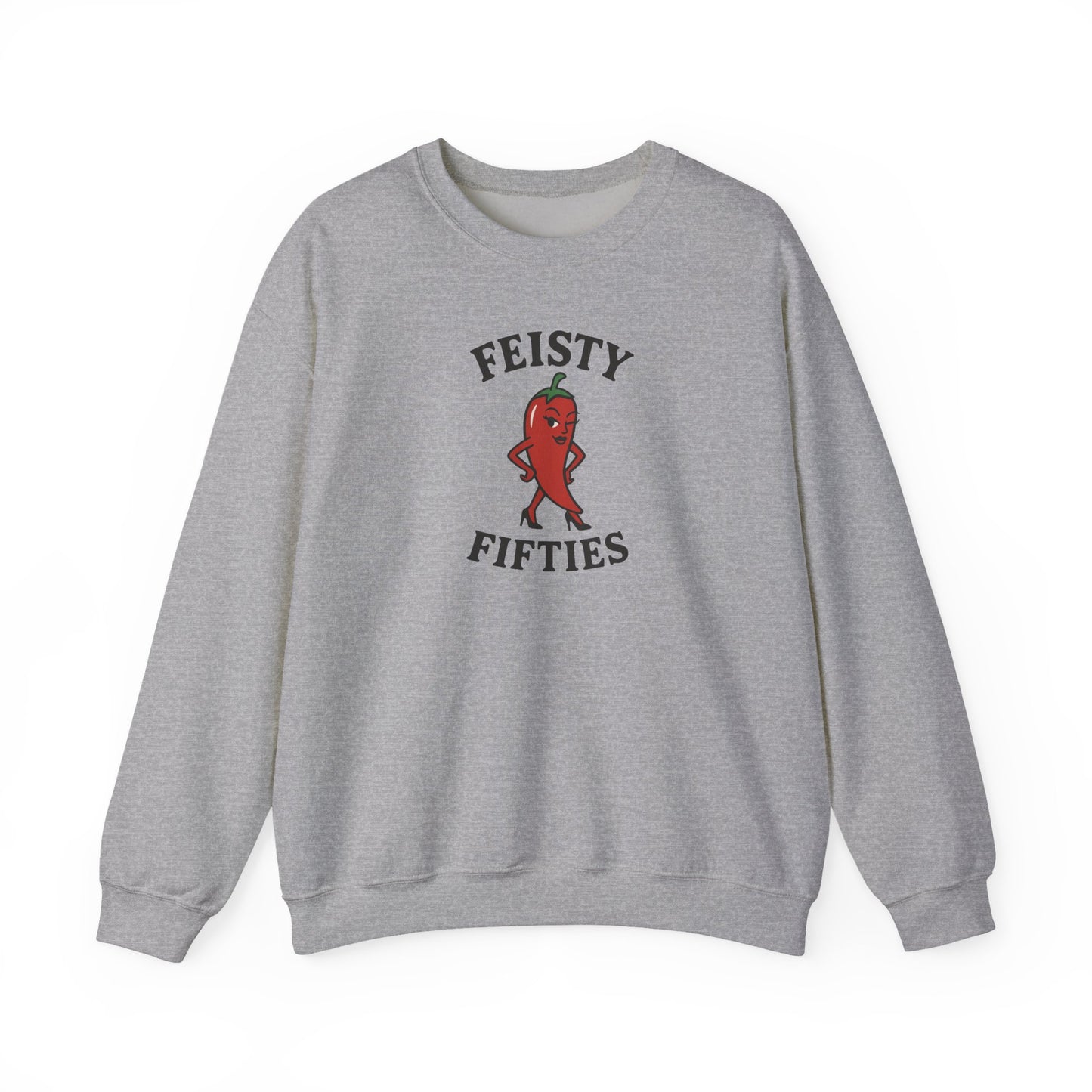 Feisty Fifties Sweatshirt - Unisex Crewneck, Cute Gift for Birthdays, Vintage Style, Cozy Fashion for Everyone