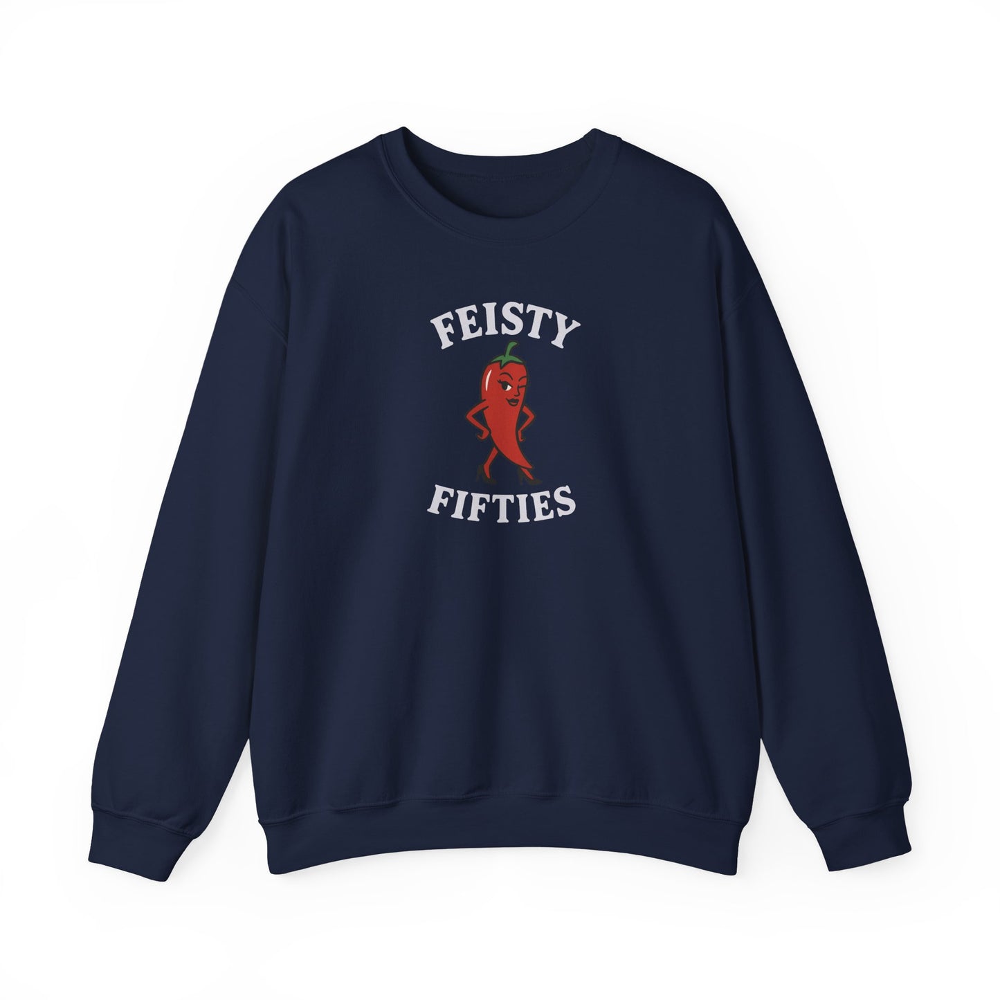 Feisty Fifties Sweatshirt - Unisex Crewneck, Cute Gift for Birthdays, Vintage Style, Cozy Fashion for Everyone