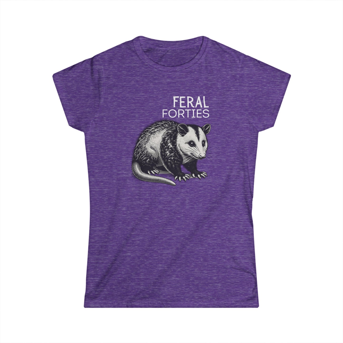 Feral Forties Graphic Tee, Fun Women's T-Shirt for Birthday, Casual Wear, Animal Lovers, Unique Gift Idea