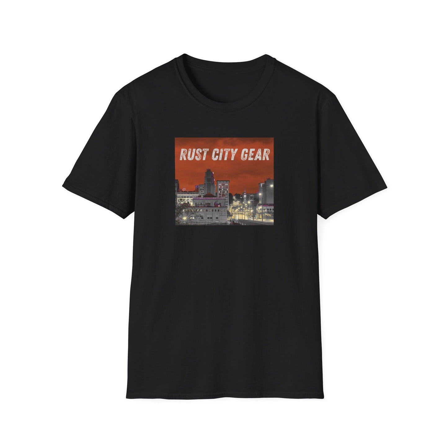 Rust City Gear Unisex Softstyle T-Shirt - Urban Fashion Tee, Casual Wear, Gift for City Lovers, Streetwear, Graphic Tee