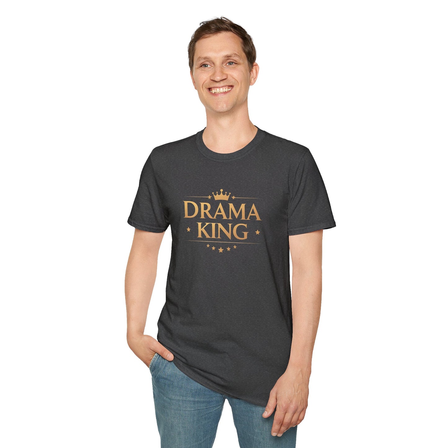 Drama King Unisex T-Shirt, Fun Gift for Theatrical Lovers, Perfect for Parties, Birthdays, Casual Wear