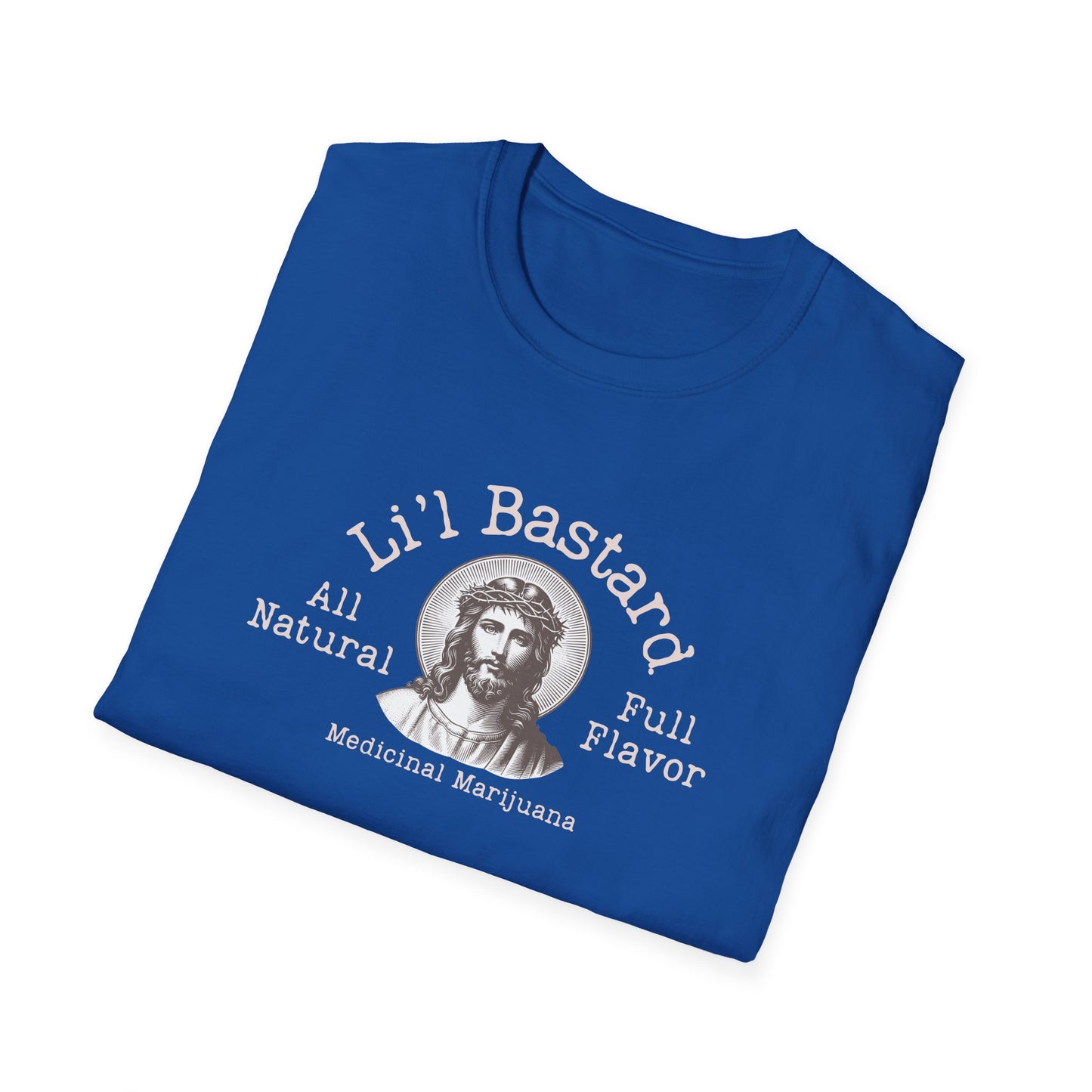 'Lil' Bastard' Unisex Cannabis-Themed Jesus T-Shirt, Funny Marijuana Shirt, Unique Gift for Stoners, Good Vibes Tee, Herbal Remedies Apparel