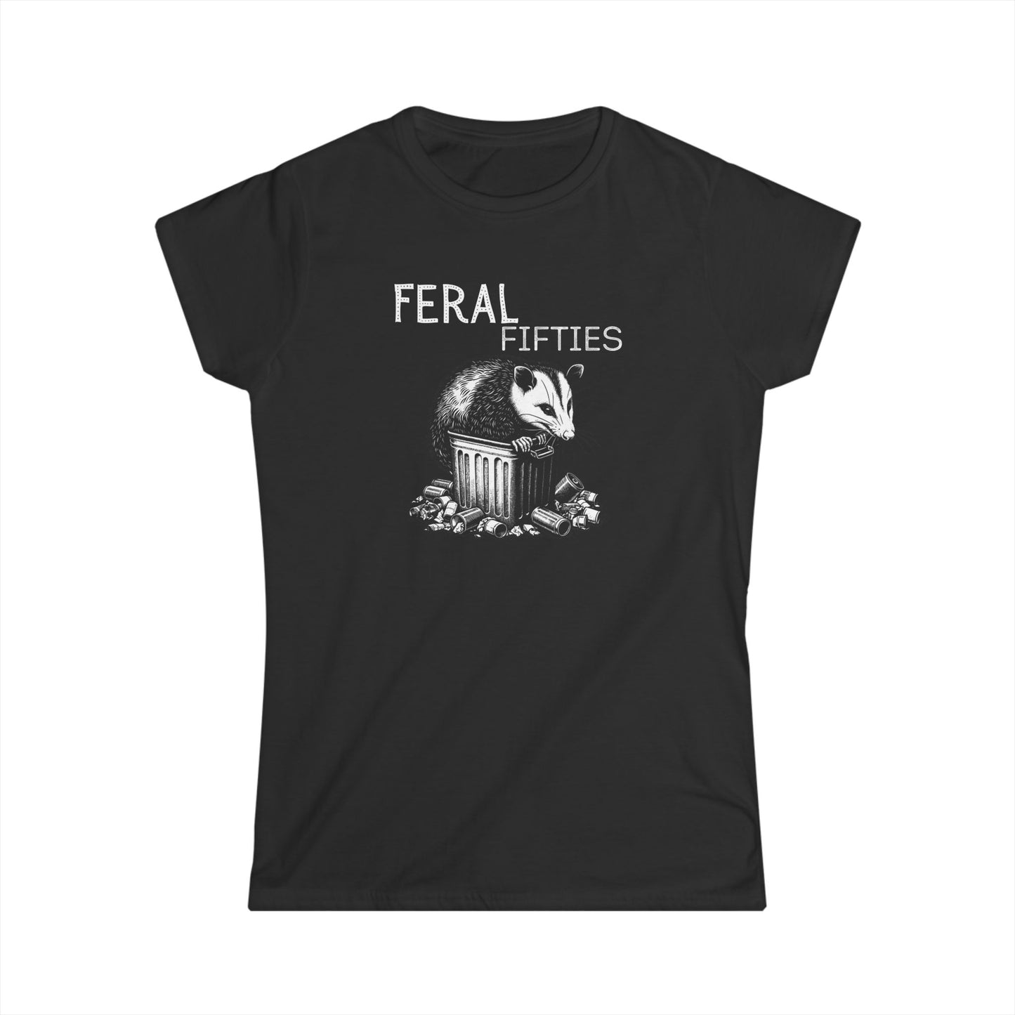 Feral Fifties Tee - Fun Graphic Women's Softstyle T-Shirt, Perfect for Birthdays, Casual Wear, Wildlife Lovers, Gift Idea