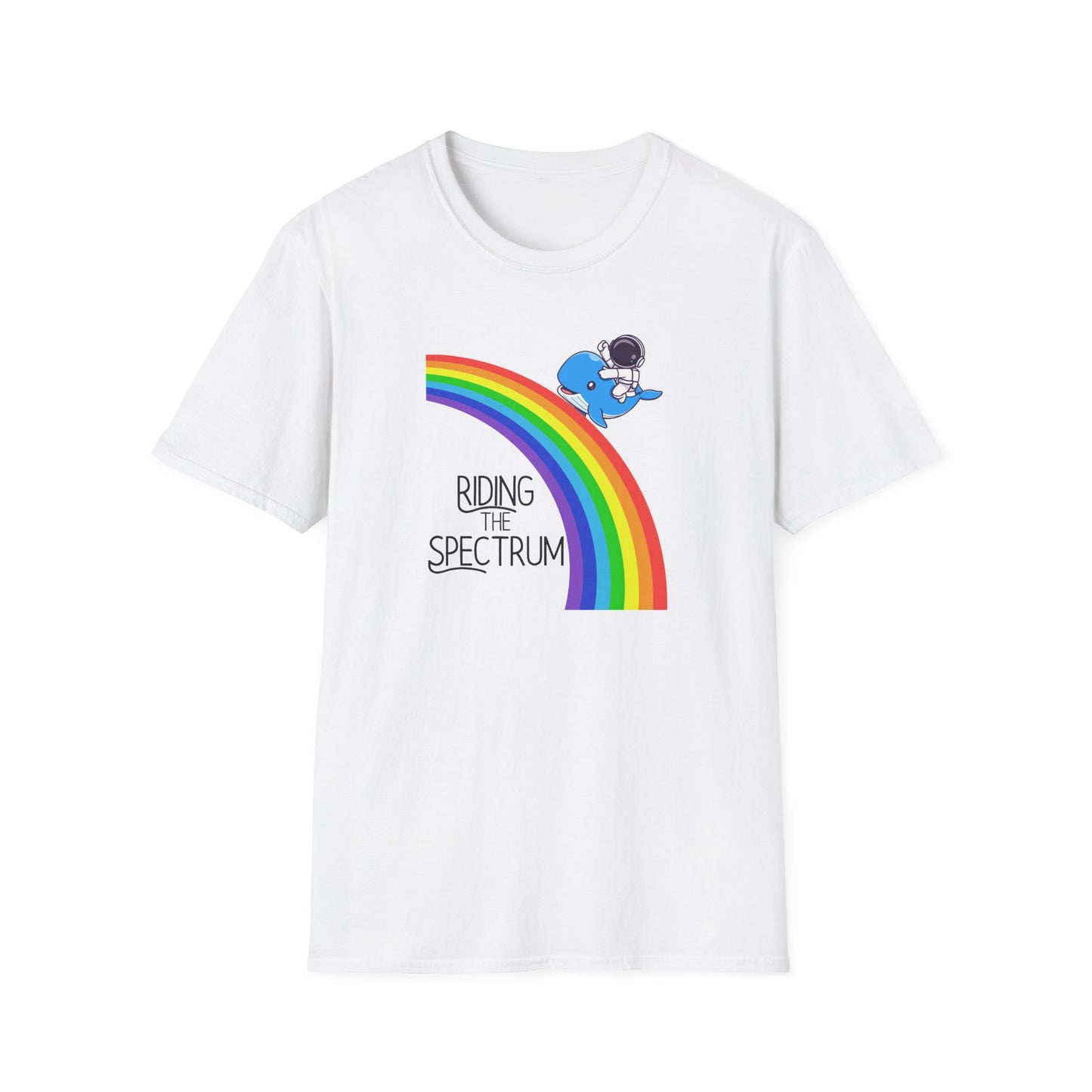 Riding the Spectrum T-Shirt - Joyful Unisex Tee for Celebrations, Gift for Friends, LGBTQ+ Pride, Positive Vibes, Casual Wear