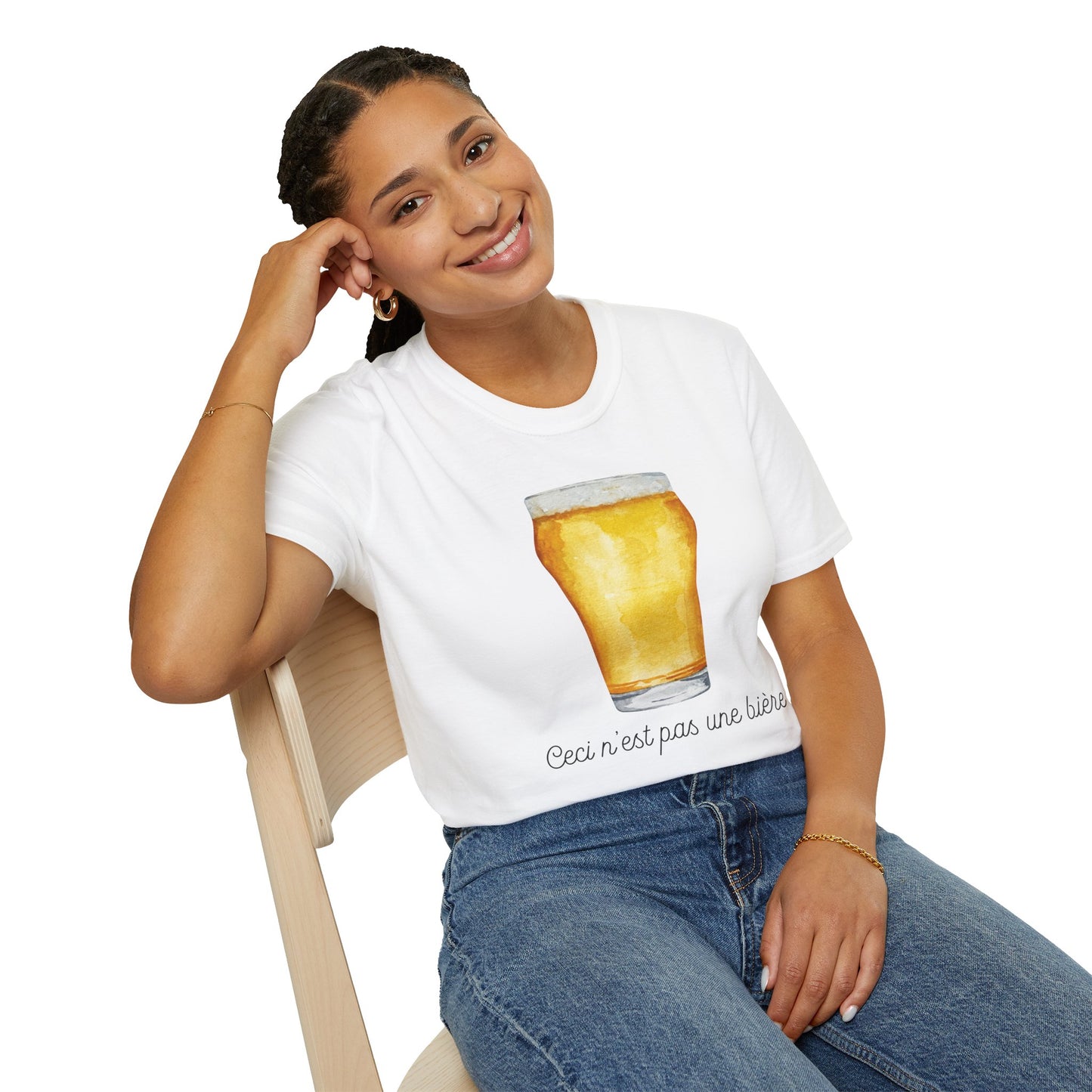 Beer Glass Unisex T-Shirt | Magritte Inspired Design
