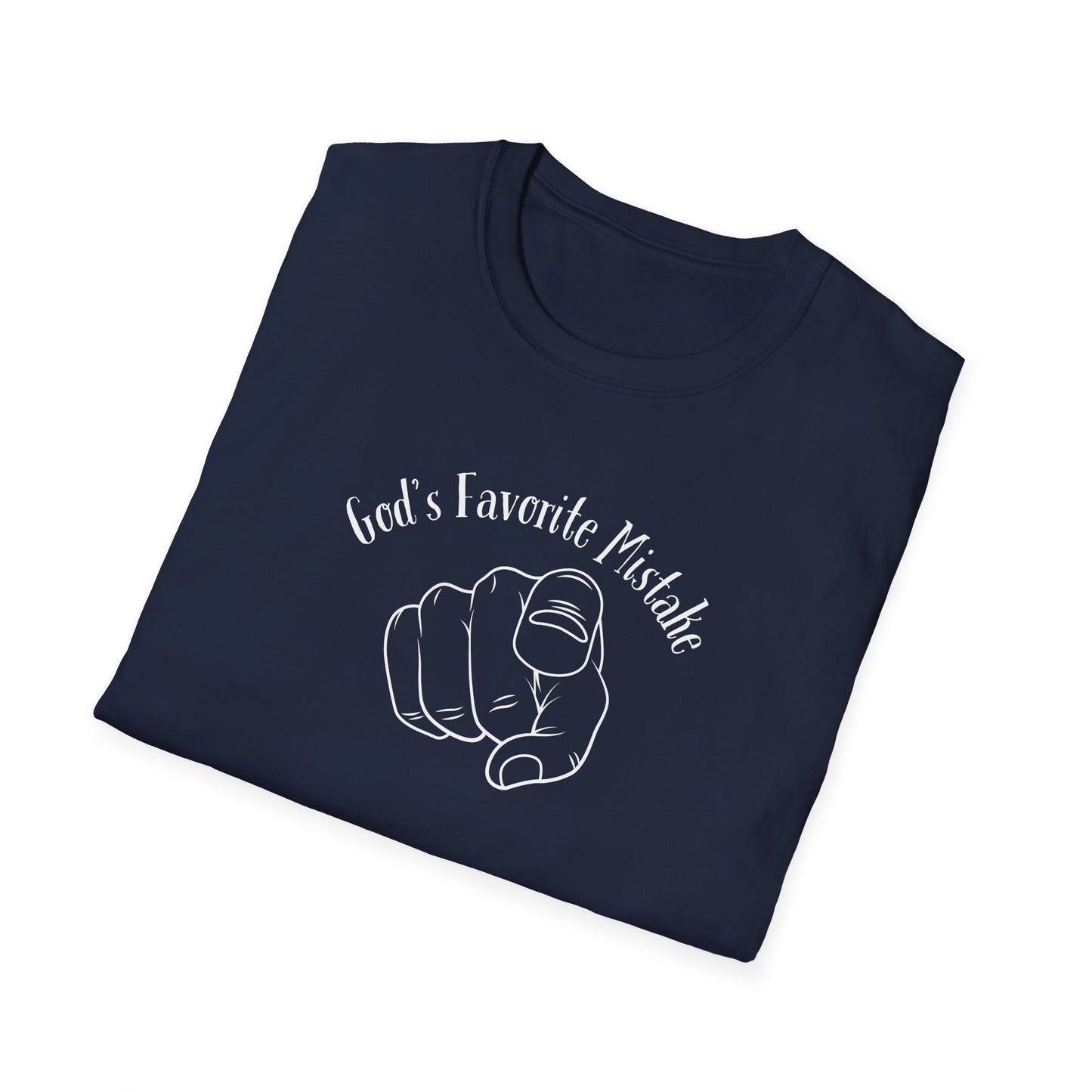 God's Favorite Mistake Unisex Softstyle T-Shirt, Father's Day Gift, Funny Dad Shirt, Casual Tee, Gift for Dads