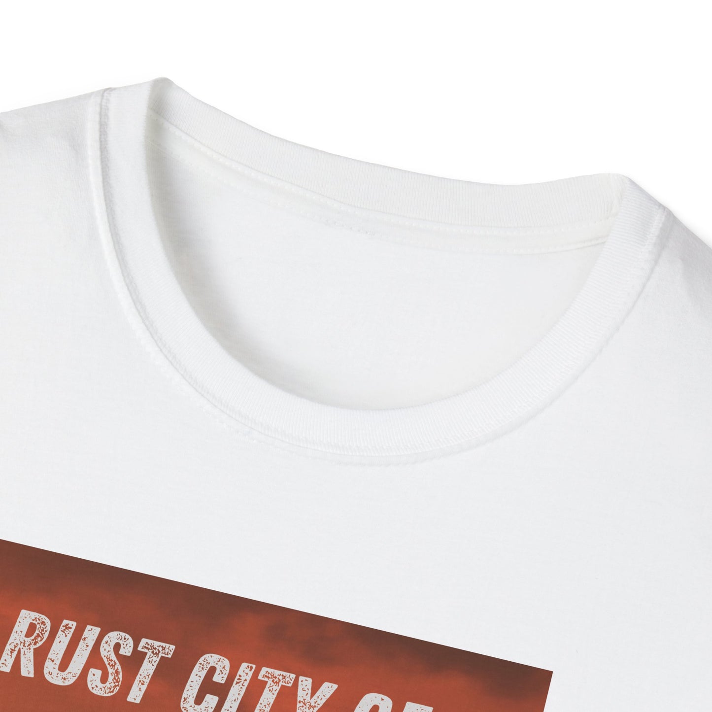 Rust City Gear Unisex Softstyle T-Shirt - Urban Fashion Tee, Casual Wear, Gift for City Lovers, Streetwear, Graphic Tee