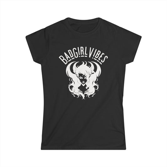 Bad Girl Vibes Women's Softstyle Tee, Trendy Graphic Tee, Casual Wear, Gift for Her, Birthday Gift, Fashion Statement Tee