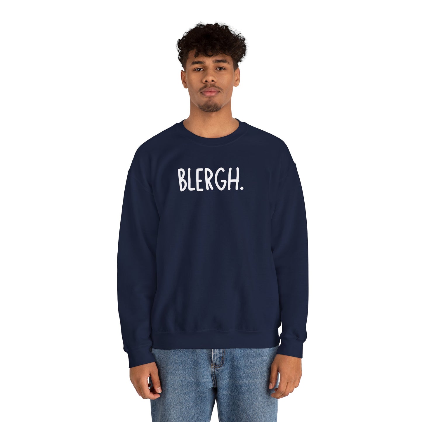 Blergh. Unisex Heavy Blend™ Crewneck Sweatshirt, Cozy Pullover, Gift for Her/Him, Relaxation Wear, Comfy Loungewear