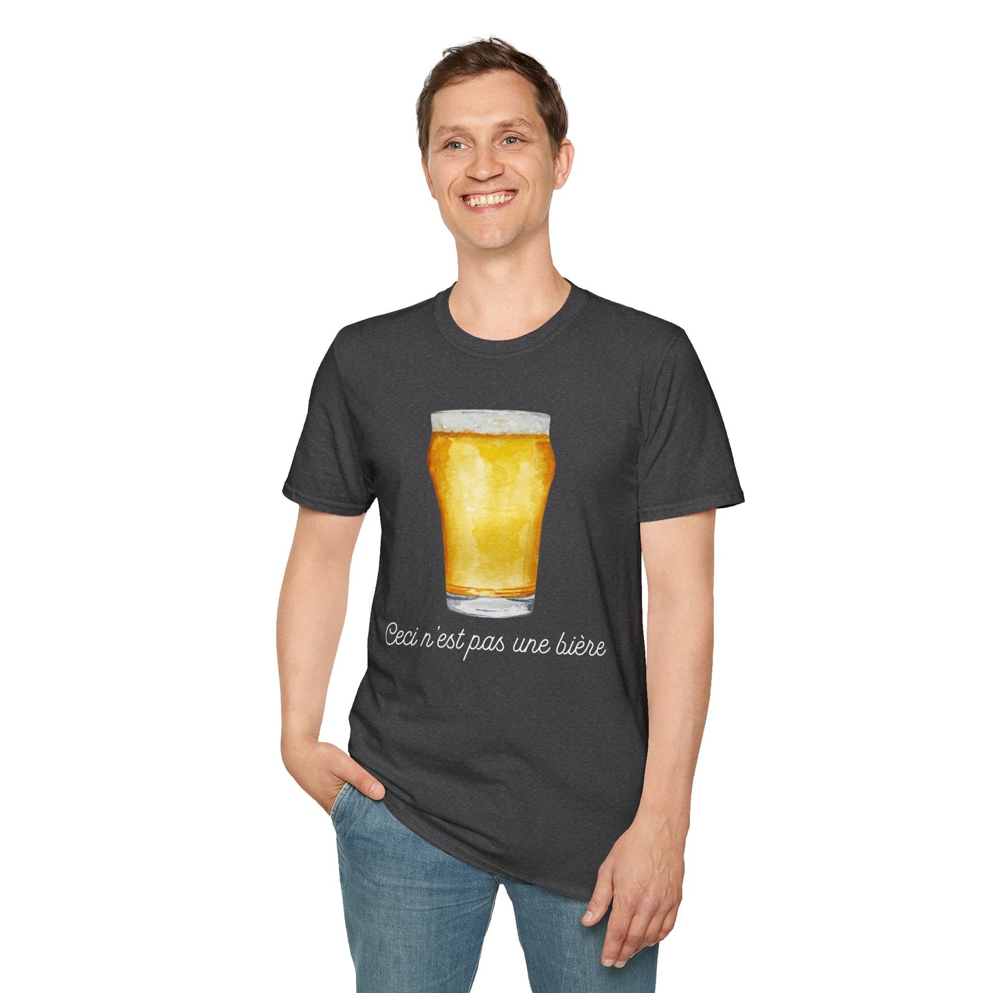 Beer Glass Unisex T-Shirt | Magritte Inspired Design