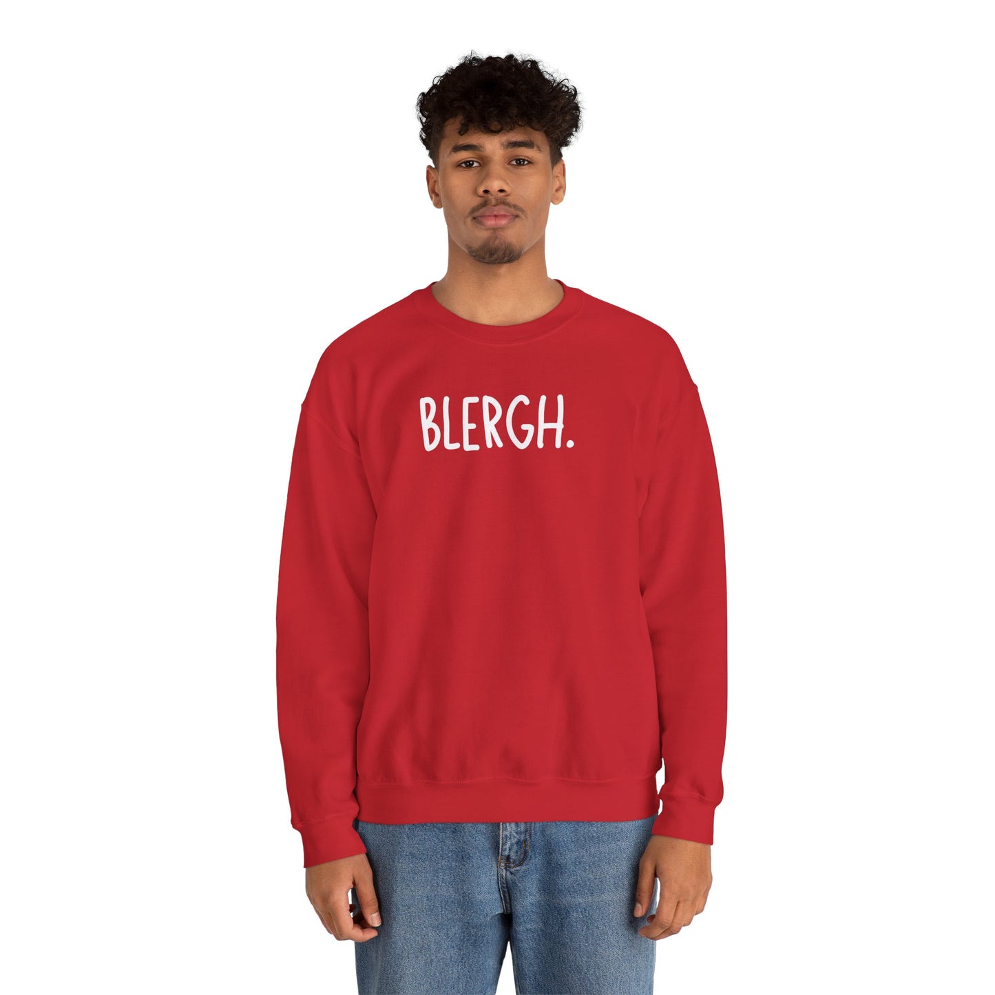 Blergh. Unisex Heavy Blend™ Crewneck Sweatshirt, Cozy Pullover, Gift for Her/Him, Relaxation Wear, Comfy Loungewear