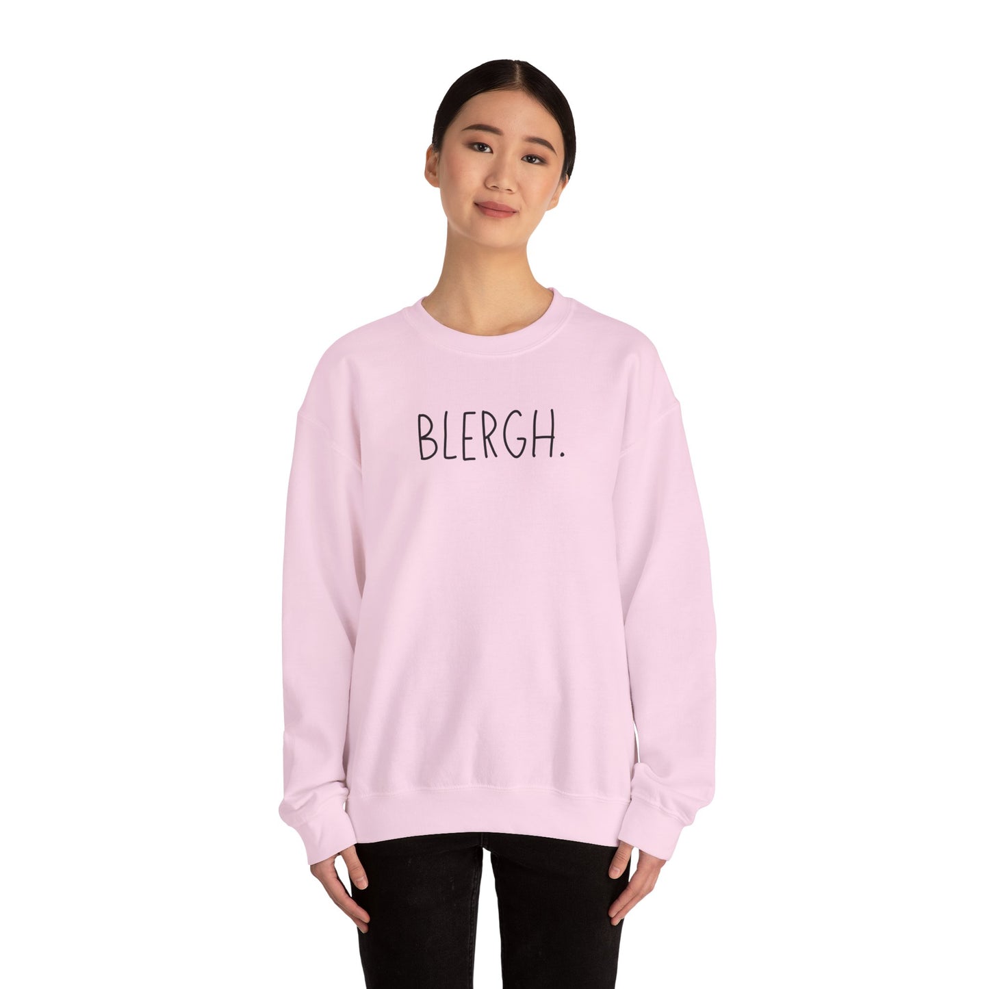 Blergh. Unisex Heavy Blend™ Crewneck Sweatshirt, Cozy Pullover, Gift for Her/Him, Relaxation Wear, Comfy Loungewear