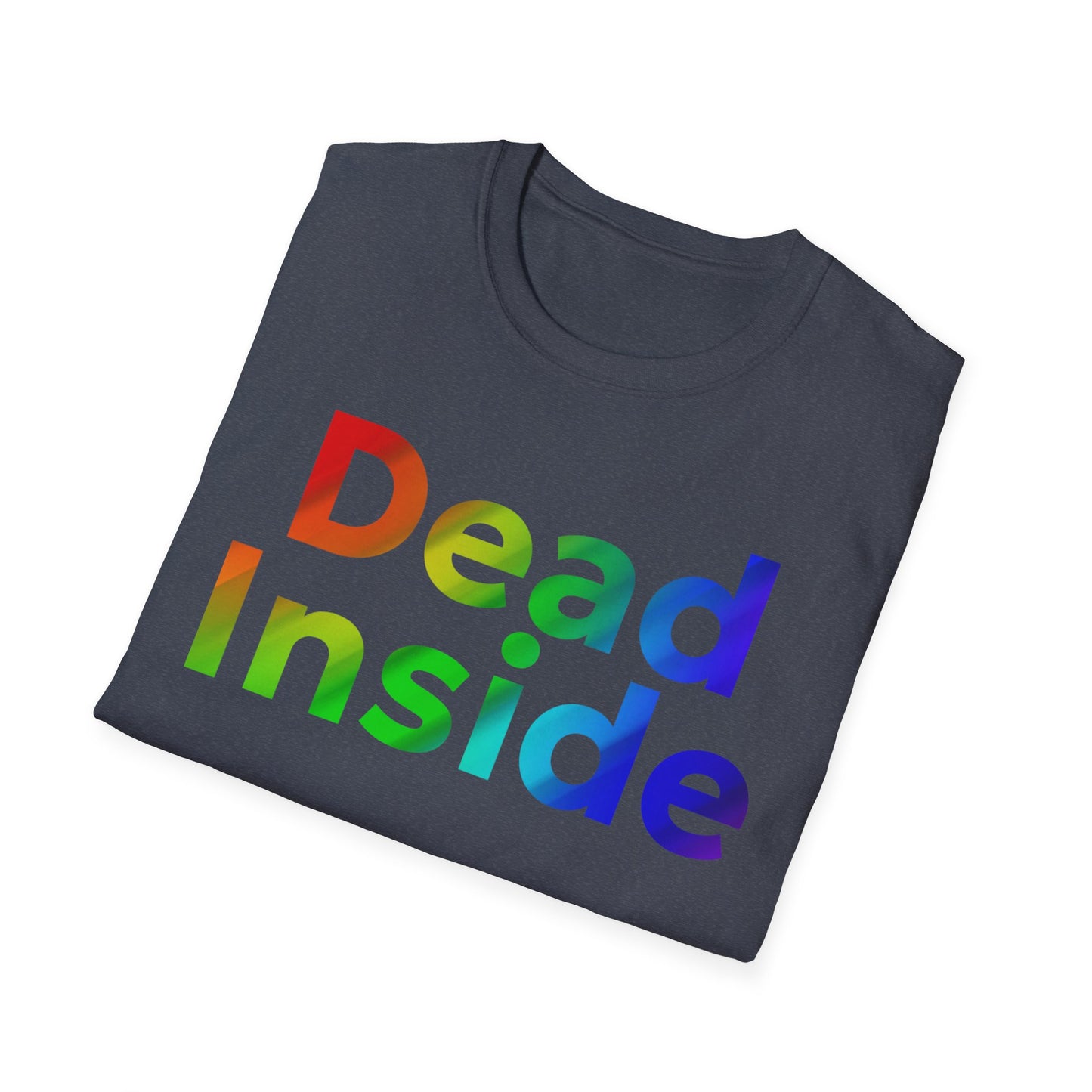 Colorful 'Dead Inside' Unisex Softstyle T-Shirt, Funny Graphic Tee, Casual Wear, Gift Idea, Everyday Comfort